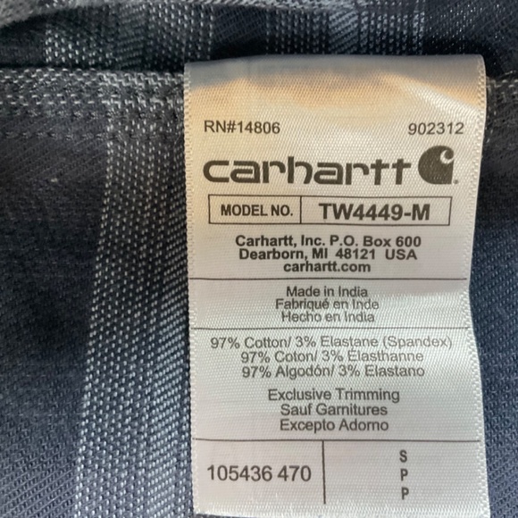 CARHARTT MENS RUGGED FLEX PLAID LONG-SLEEVED SNAP FRONT FLANNEL SHIRT EUC SMALL - Picture 8 of 13